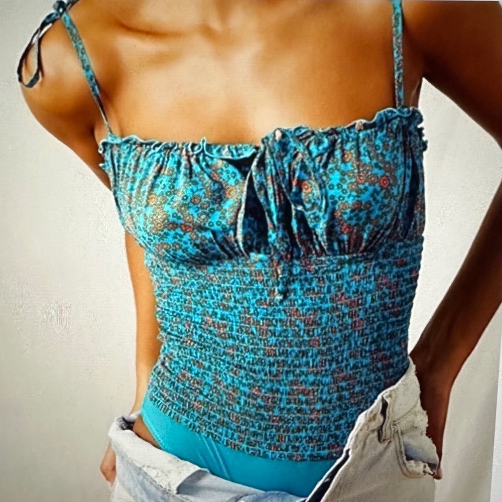 Free People Bardot floral bodysuit. NWOT